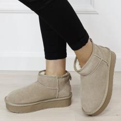 SOFILINE Ghete kaki deschis din piele naturala NN604 116 (NN604KHAKI-39)