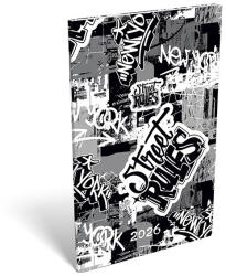 LIZZY CARD Zsebnaptár LIZZY CARD A/6 heti papírborítós Street rules 2026 (21712) - papir-bolt