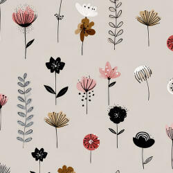 Takoy Prémium pamut NELA mini barna virágok Tany