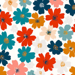 Takoy Prémium pamut NELA mini retro virágok Alnia