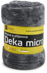 Vlnka Pătură micropluș gri deschis mărimi așternuturi 150x200 (8-00006-150) Patura