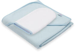 NEW BABY Gyermek frottír törölköző és kapucnival New Baby BASIC 80x80 kék - babamamakozpont