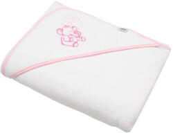 NEW BABY Gyermek frottír törölköző hímzéssel és kapucnival New Baby 100x100 fehér elefánt - babamamakozpont