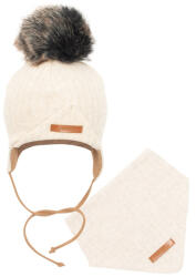 NEW BABY Őszi baba sapka és nyakba való kendő New Baby Special One bézs - babamamakozpont