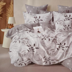 idealisotthon 3 részes krepp ágynemű garnitúra - szürke virágos (IO-SY-BL-CR-KP03-3-05)