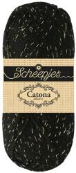 Scheepjes Catona Shine - 110 Jet Black - Arany - csillogós pamut fonal