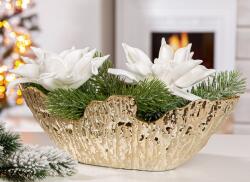  „Crepa arany hatású dekoratív, kerámia tál - 34, 5 cm