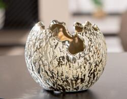  „Crepa arany színű, kerámia váza - 12 cm