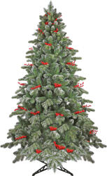 Hessa Brad Artificial Praga cu Fructe Rosii 545 Ramuri 3D PE si 2D PVC Verde/Alb 200 cm (QC269)