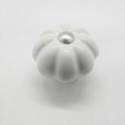 ITALMETAL Fém-porcelán bútorgomb, fehér - króm színű (IT_P10_00_00_22)