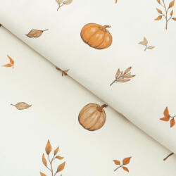Goldea flanel szövet - őszi tökök és levelek 240 cm