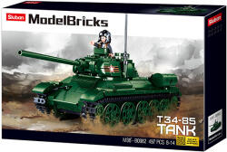 Sluban Model Bricks Army - szovjet T34-85 közepes harckocsi építőjáték készlet (M38-B0982)