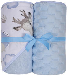 DuetBaby Kifogó törölköző babatakaróval szett KÉK ERDEI ÁLLATOK (DB547-EA)