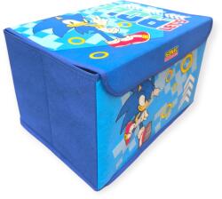  Kék textil tárolódoboz Sonic mintával és fedéllel 40x30x25 cm (1248506)