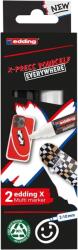 edding Set markere Edding 6900 X Multi, 2 bucati, vopsea acrilica, varf tesit 2-10 mm, culori alb si negru (ED690002) - birotica-asp