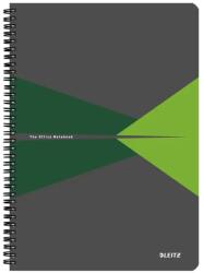 Leitz Caiet Leitz Office, carton laminat, FSC, reciclabil, A4, 90 coli, cu spira, dictando, verde (SL464855)