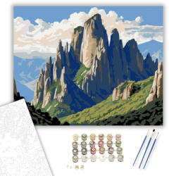  Montserrat Hegység és Kolostor - számfestő készlet - 40×50 cm (Keretre feszítve)