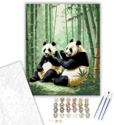 Számfestő Szecsuáni Panda Harmónia - számfestő készlet - 40×50 cm (Keretre feszítve) (crea7047-40X50-KF)