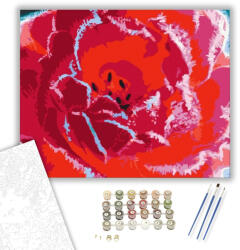 Számfestő Piros Virág - számfestő készlet - 40×50 cm (Keretre feszítve) (ujszam077-40X50-KF)