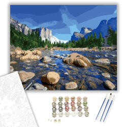  A hegyi horizont - számfestő készlet - 40×50 cm (Keretre feszítve)