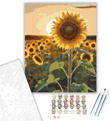 Számfestő Naplementében Álló Napraforgó - számfestő készlet - 40×50 cm (Keretre feszítve) (crea5629-40X50-KF)