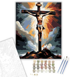  Krisztus Kereszten - számfestő készlet - 40×50 cm (Keretre feszítve)