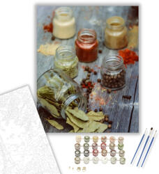  Babérlevéllel terítve - számfestő készlet - 40×50 cm (Keretre feszítve)