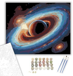  Gyűrűs Plazmagalaxis - számfestő készlet - 40×50 cm (Keretre feszítve)