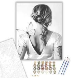  Pillangó kisasszony - számfestő készlet - 40×50 cm (Keretre feszítve)