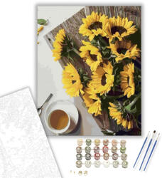 Számfestő Napraforgók az asztalon - számfestő készlet - 40×50 cm (Keretre feszítve) (crea1130-40X50-KF)