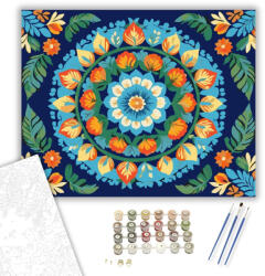 Számfestő Természet Mandala Virágokkal és Levelekkel - számfestő készlet - 50×60 cm (Keret nélkül) (crea6528-50X60-KN)