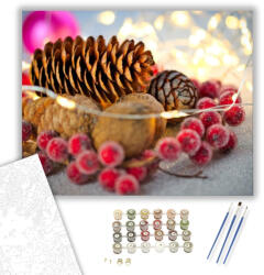 Számfestő Toboz- számfestő készlet - 40×50 cm (Keretre feszítve) (xmas022-40X50-KF)