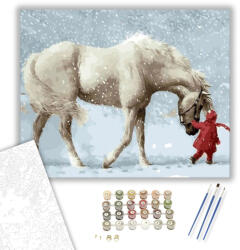  Téli séta - számfestő készlet - 40×50 cm (Keretre feszítve)