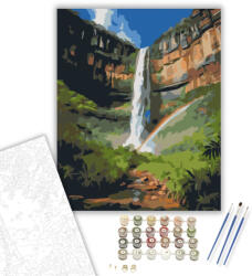  Chapada Diamantina Vízesés Szivárvánnyal - számfestő készlet - 40×50 cm (Keretre feszítve)
