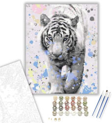  Fehér Tigris - számfestő készlet - 40×50 cm (Keretre feszítve)