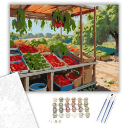 Számfestő Színes Termények a Piacon - számfestő készlet - 40×50 cm (Keretre feszítve) (crea6261-40X50-KF)