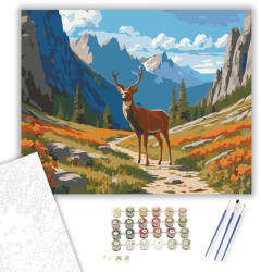 Számfestő Vadvilág és Vadvirágok Hegyi Ösvénye - számfestő készlet - 40×50 cm (Keretre feszítve) (crea5595-40X50-KF)