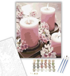  Rózsaszín gyetyák - számfestő készlet - 40×50 cm (Keretre feszítve)