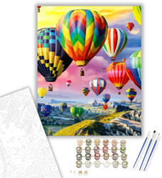 Számfestő Hőlégballon fesztivál - számfestő készlet - 40×50 cm (Keretre feszítve) (crea1116-40X50-KF)