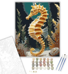  Arany Csikóhal a Hínár Között - számfestő készlet - 40×50 cm (Keretre feszítve)