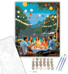  Születésnapi Ünneplés a Kertben - számfestő készlet - 40×50 cm (Keretre feszítve)