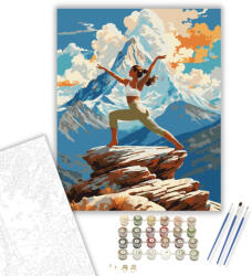 Jógázó Nő Hegyi Fennsíkon - számfestő készlet - 40×50 cm (Keretre feszítve)