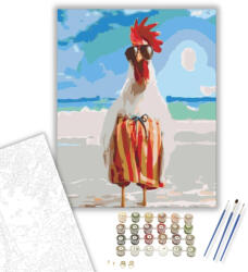 Számfestő Szemüveges csirke - számfestő készlet - 40×50 cm (Keretre feszítve) (crea468-40X50-KF)