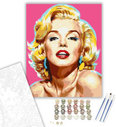  Marilyn Monroe Pop Art Portré - számfestő készlet - 40×50 cm (Keretre feszítve)