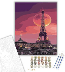 Számfestő Párizsi est - számfestő készlet - 40×50 cm (Keretre feszítve) (crea1093-40X50-KF)