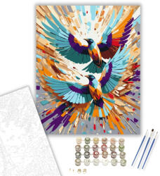 Számfestő Neon Szárnyaló Madarak - számfestő készlet - 40×50 cm (Keretre feszítve) (crea7319-40X50-KF)