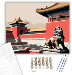  Tiltott Város Őrzői - számfestő készlet - 40×50 cm (Keretre feszítve)