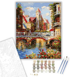 Számfestő Virág Híd Amszterdamban - számfestő készlet - 40×50 cm (Keretre feszítve) (tarep010-40X50-KF)