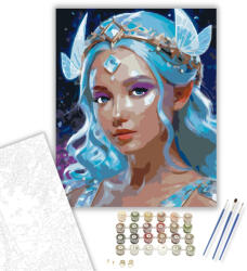  Csillagkoronás Tündér - számfestő készlet - 40×50 cm (Keretre feszítve)