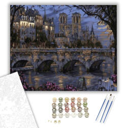 Számfestő Békés Éjszaka - számfestő készlet - 40×50 cm (Keretre feszítve) (6424-40X50-KF)